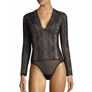 BCBG MaxAzria Black Lace Bodysuit